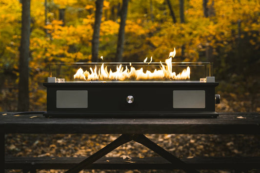 Ukiah Rechargeable Bluetooth Tabletop Propane Fire Pit Speaker 40 000 BTU Output - Bellso