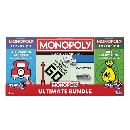 Monopoly Ultimate Bundle, Classic Game And 2 Expansion Packs, Family Board Games, Holiday Gifts