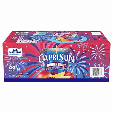 Capri Sun Summer Blast Passionfruit Mango Juice Drink Blend Pouches 40 Ct./6 Fl. Oz