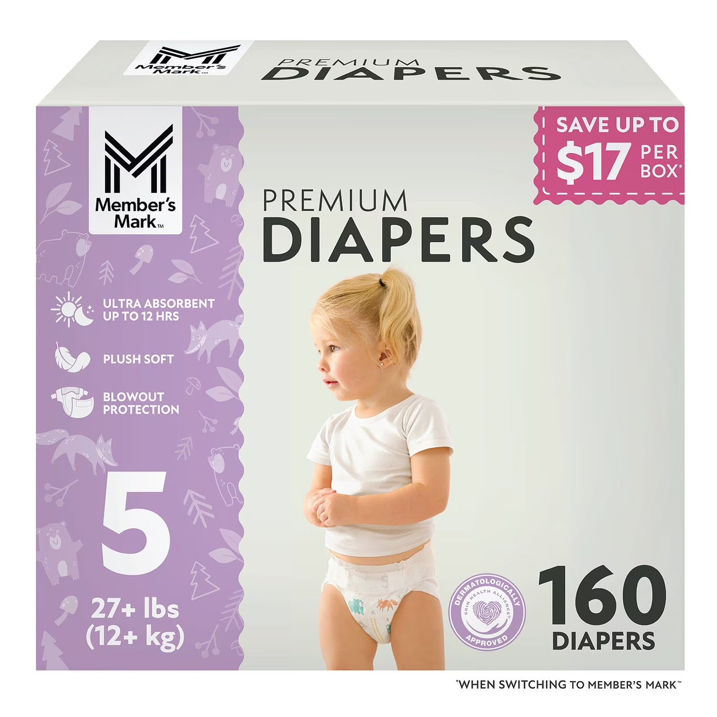 Member's Mark Premium Baby Diapers, Sizes 5
