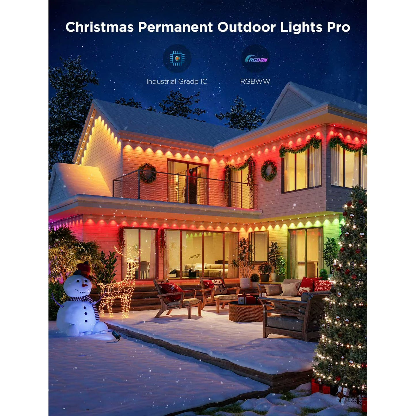 Govee Pro 100-ft Cuttable LED Permanent Outdoor Christmas Lights WHITE