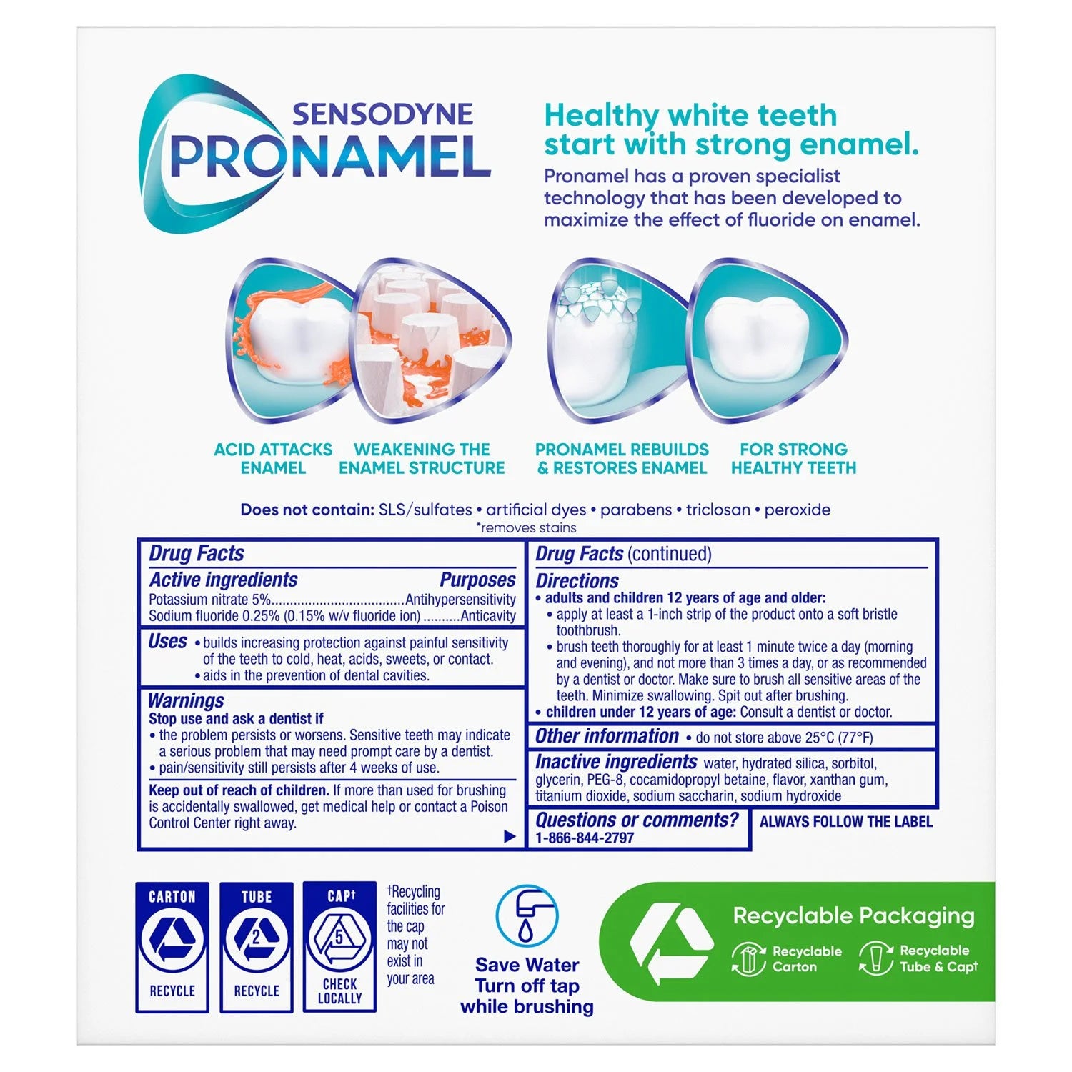 Sensodyne Pronamel Advanced Whitening Toothpaste, 6.5 oz., 4 pk. - Bellso