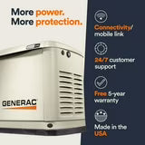 22,000 Watt Generac Guardian Series WiFi-Enabled , NG Standby Generator With 200A Automatic Transfer Switch - Bellso