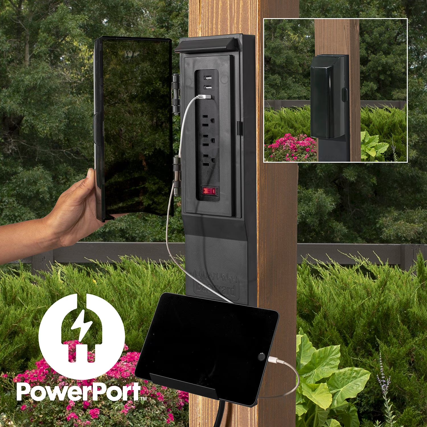 Backyard Discovery 14' x 10' Cordova Light Brown Cedar Gazebo with PowerPort - Bellso