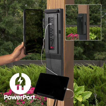 Backyard Discovery 14' x 10' Cordova Light Brown Cedar Gazebo with PowerPort - Bellso