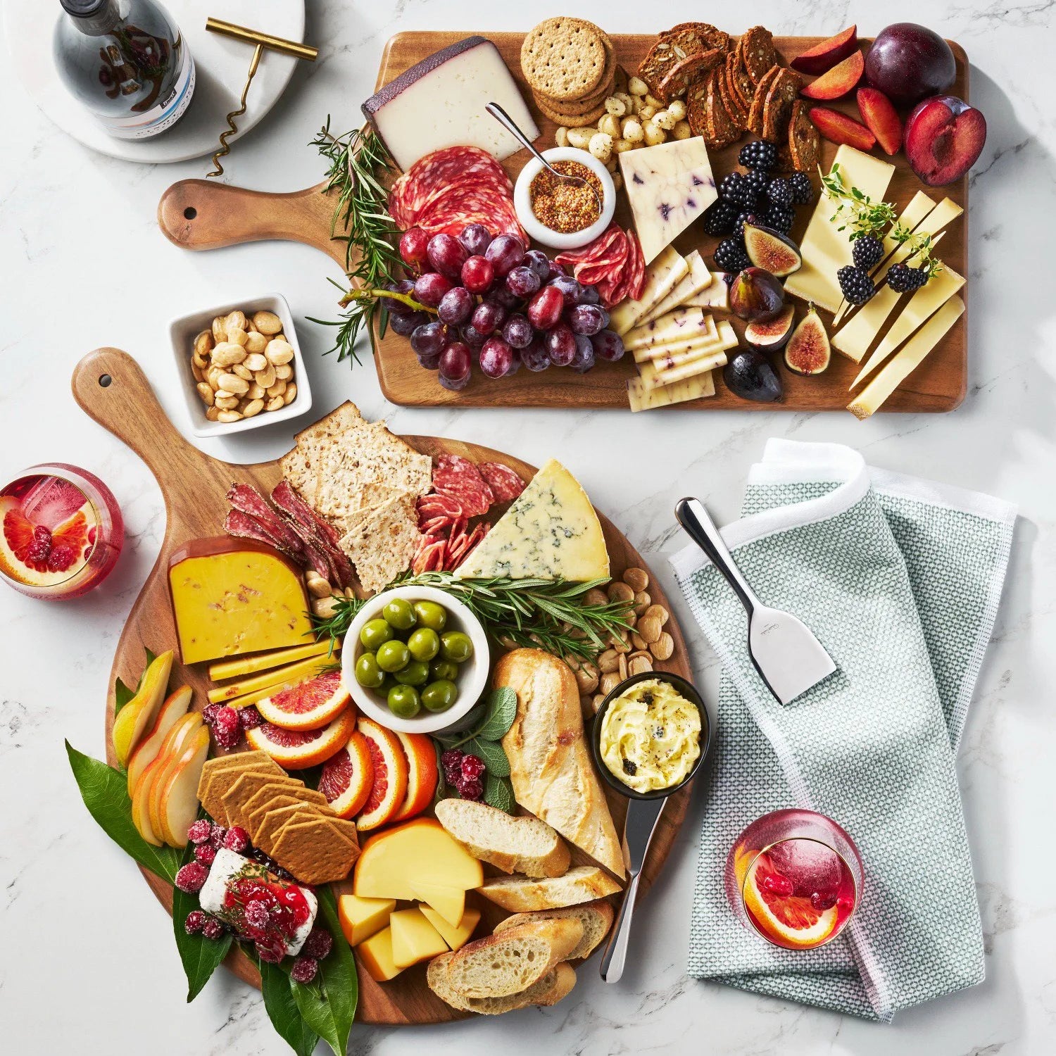 Member's Mark Set of 2 Acacia Wood Charcuterie Boards - Bellso