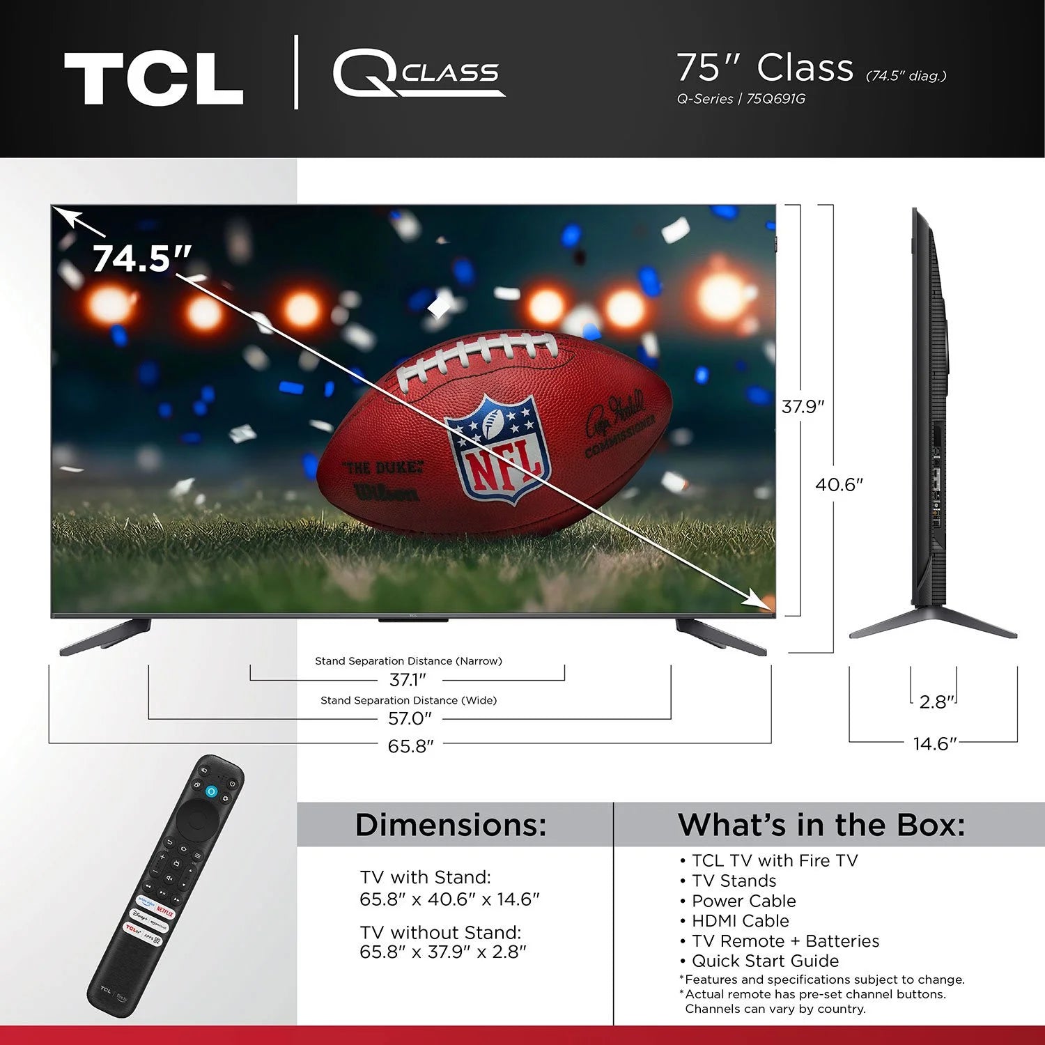 TCL 75" Class Q6 Series 4K QLED Smart TV - Bellso