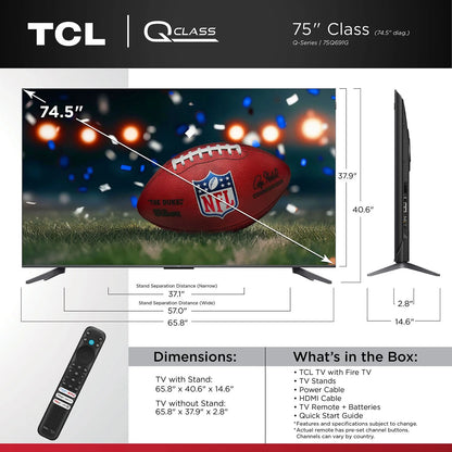 TCL 75" Class Q6 Series 4K QLED Smart TV - Bellso
