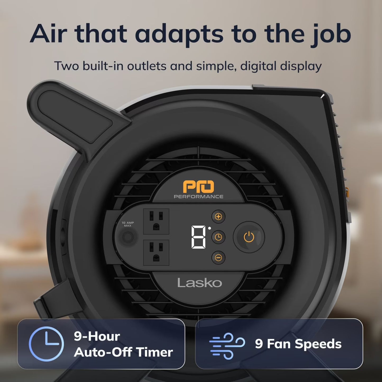 Lasko Pro Performance 9-Speed Pivoting DC Motor Utility Fan