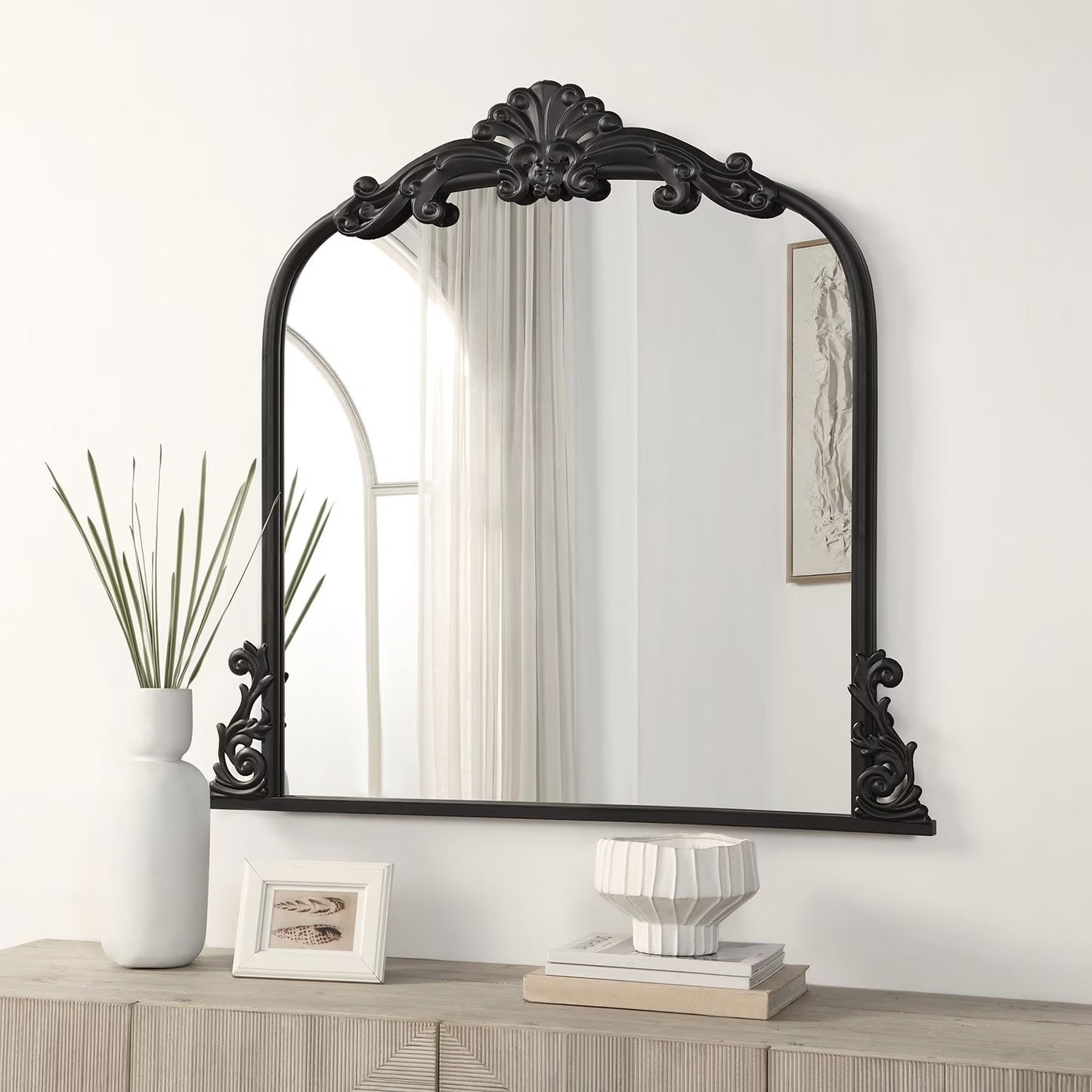 Azalea Park Filigree Wall Mirror Black