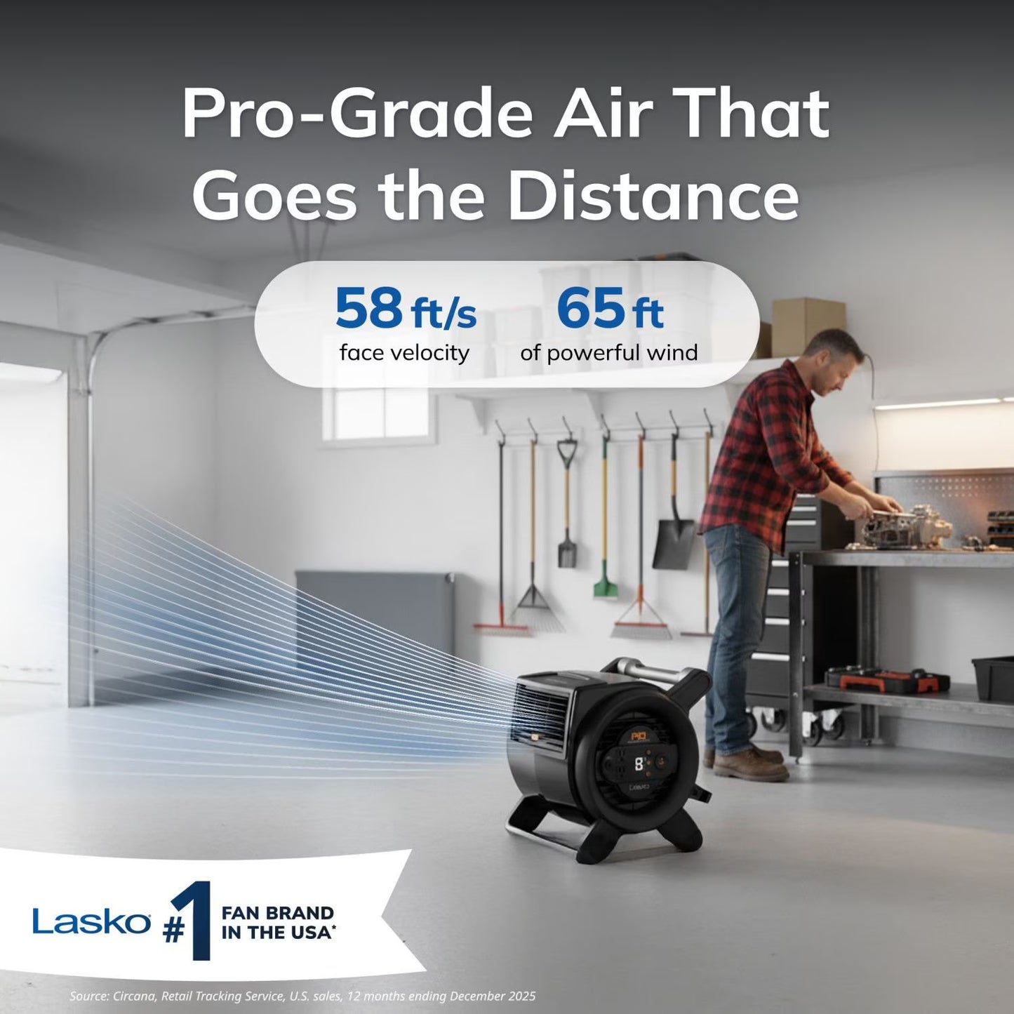 Lasko Pro Performance 9-Speed Pivoting DC Motor Utility Fan