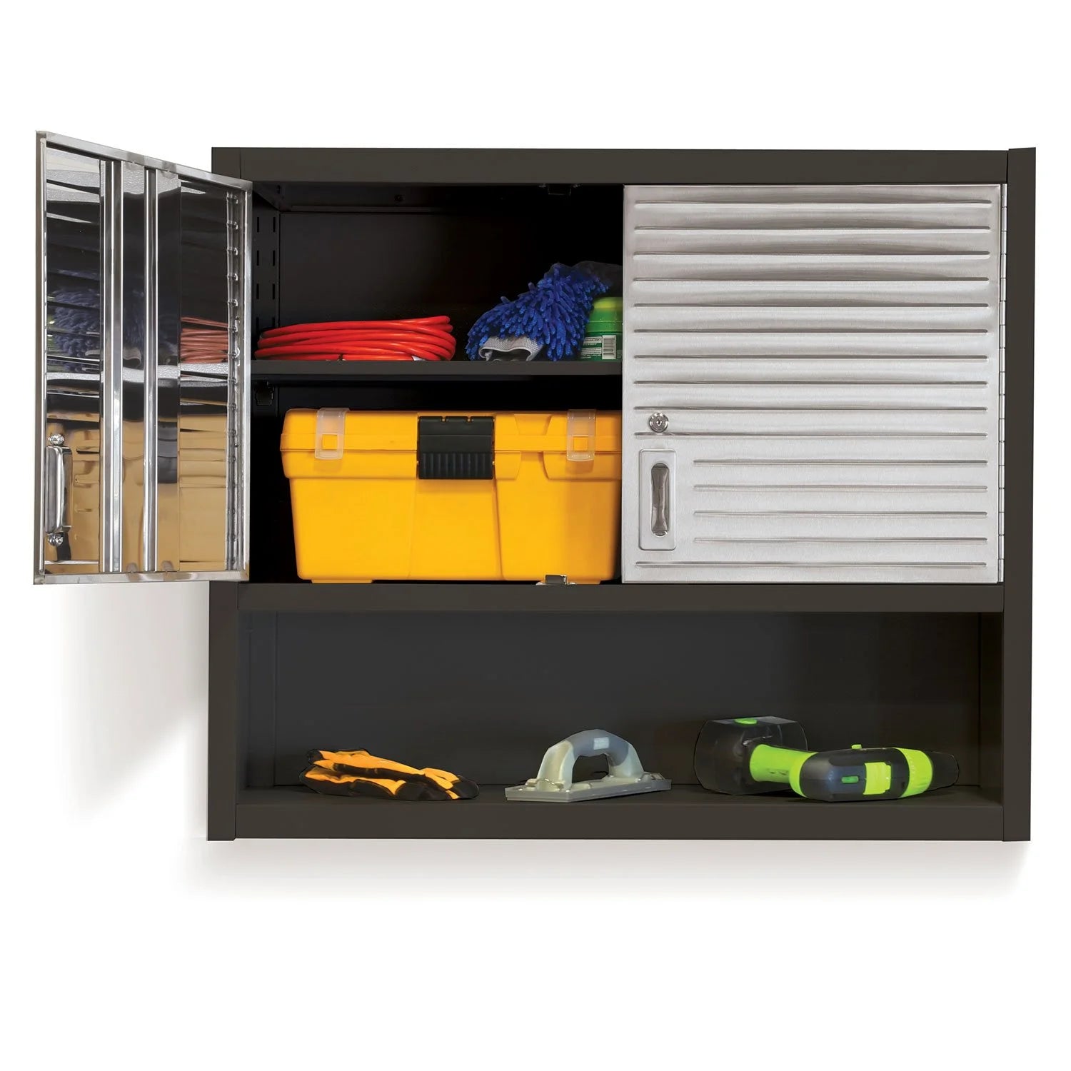 Seville Classics UltraHD Double Wall Cabinet W/ Keys  36  W X 12  D X 30  H  Satin Graphite - Bellso