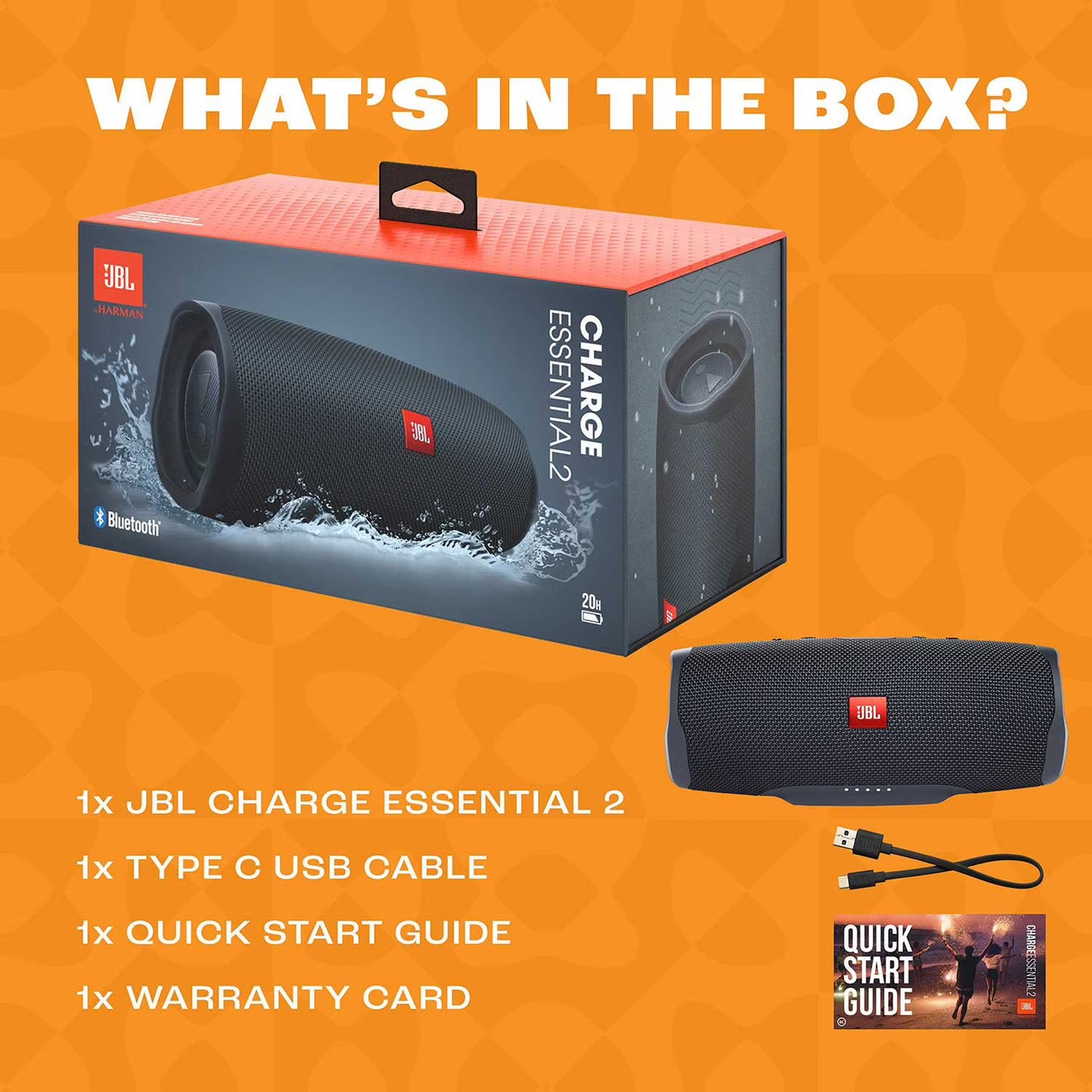 JBL Charge Essential 2 Waterproof Bluetooth Speaker