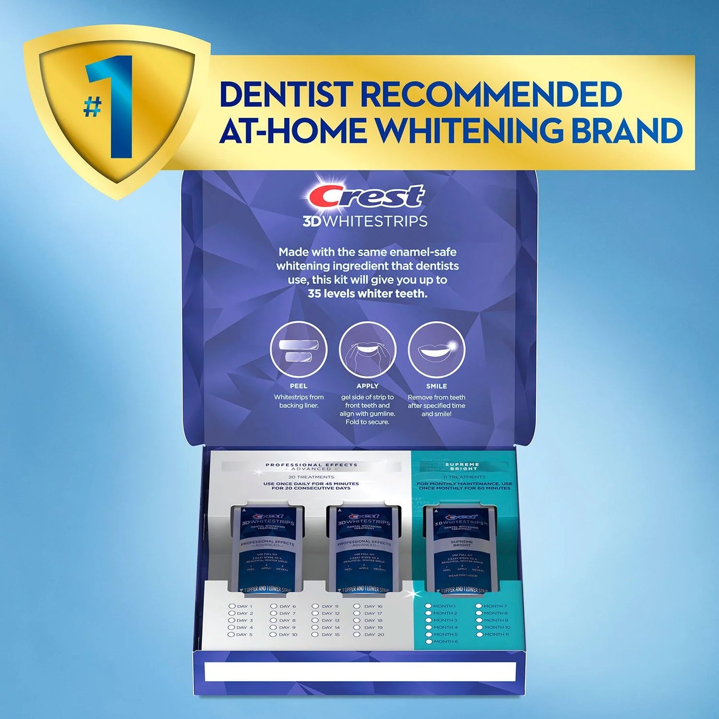 Crest 3D Whitestrips Professional Effects & Supreme Bright Whitening Kit - Bellso