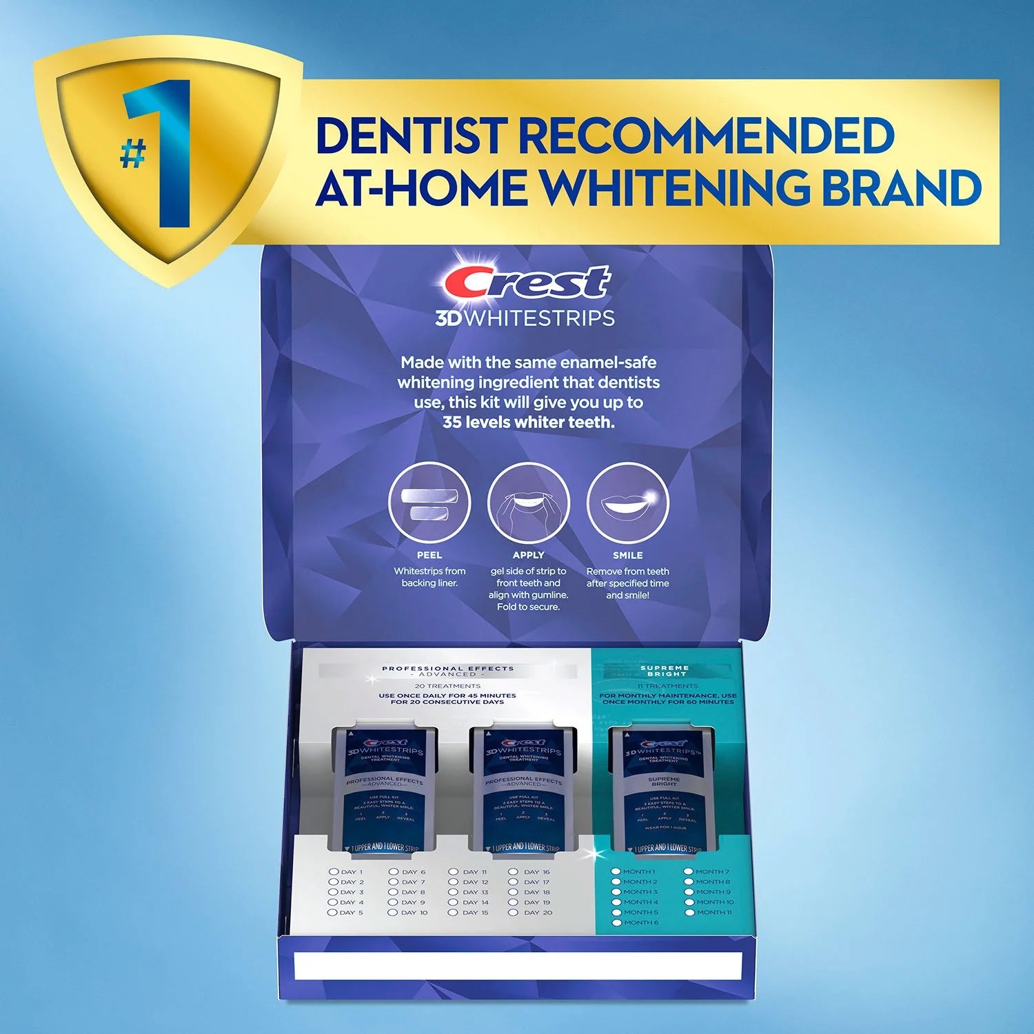 Crest 3D Whitestrips Professional Effects & Supreme Bright Whitening Kit - Bellso