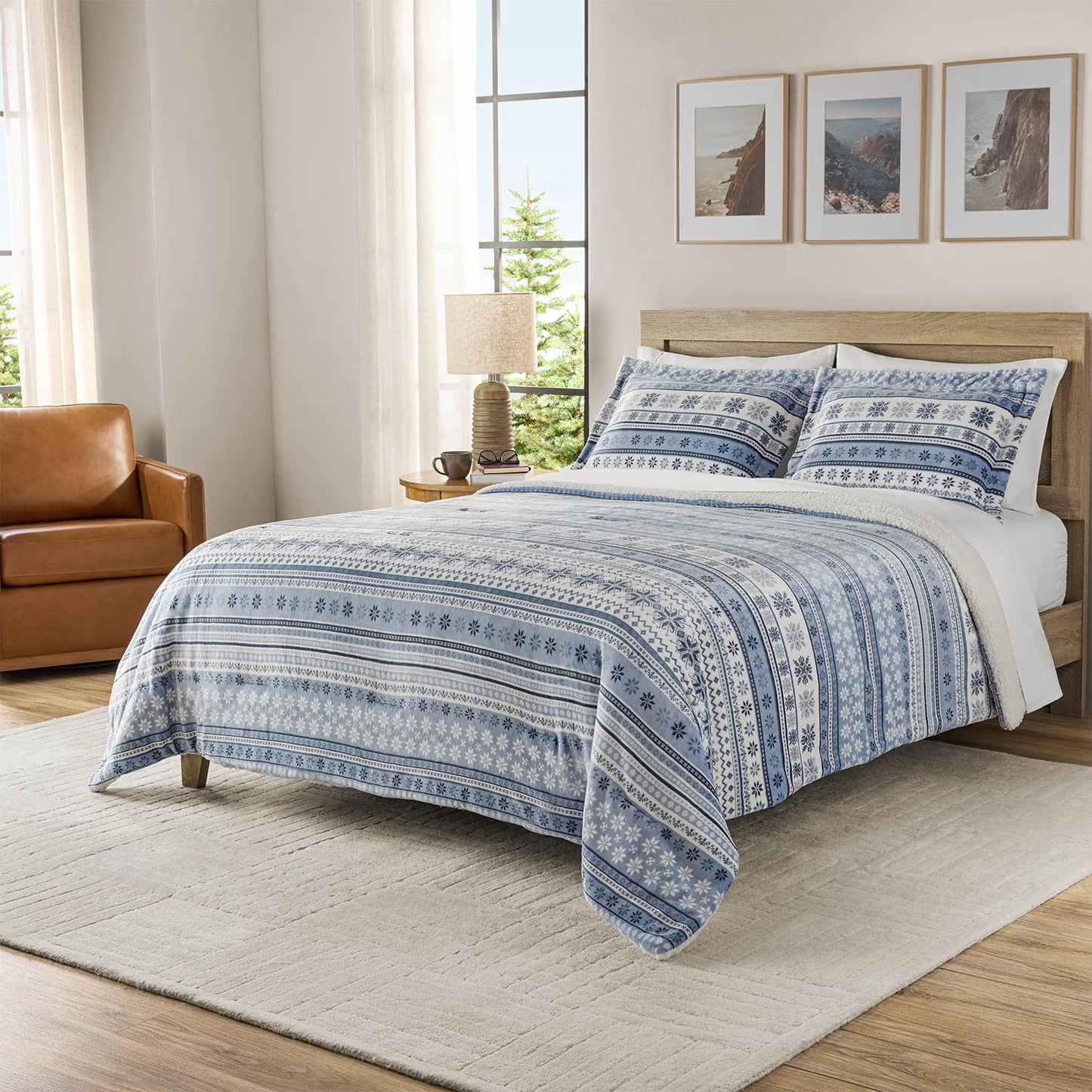 Member's Mark 3-Piece Printed Plush Comforter Sets KING - Bellso