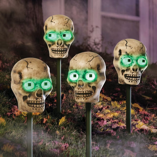 Member's Mark Color Changing Skull Stake Lights, Set of 4