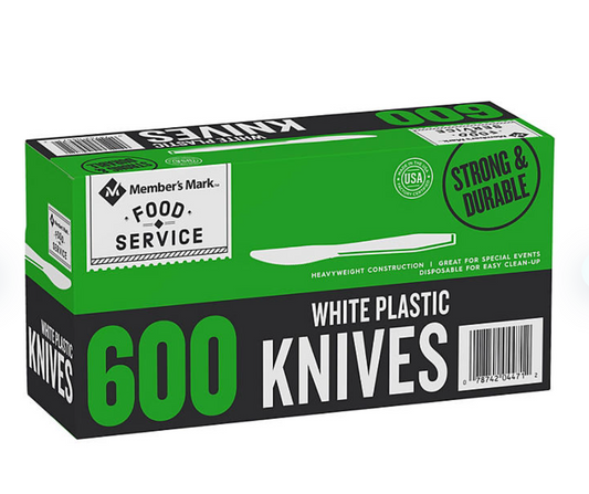 Member's Mark Plastic Knives, Heavyweight, White (600 Ct.) - Bellso