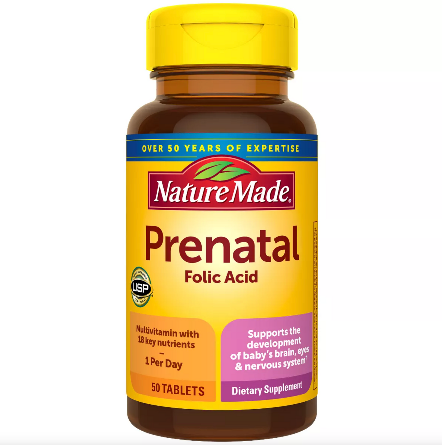 Nature Made Prenatal Folic Acid Multivitamin  50 Ct - Bellso