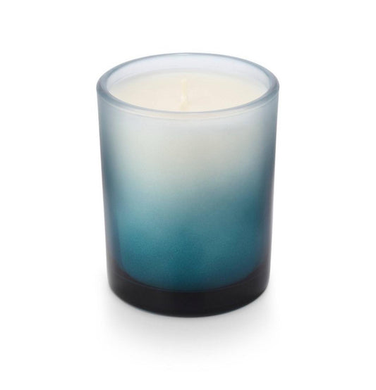 3.9 oz Partially Frosted Glass Candle Blue - Bellso