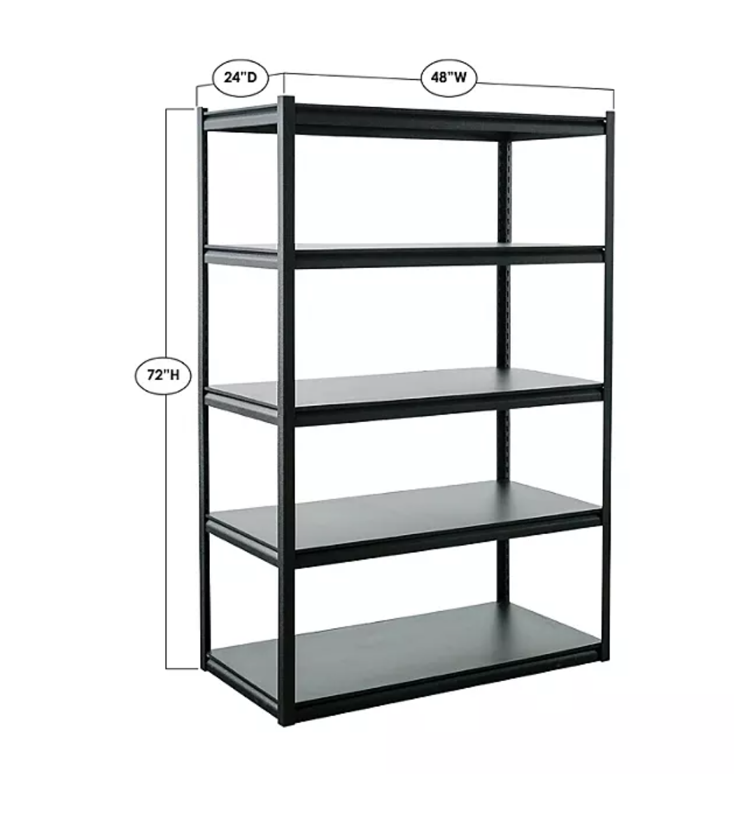 Member's Mark 5 Tier Storage Shelf, 48" W x 24" D x 72" H - Bellso