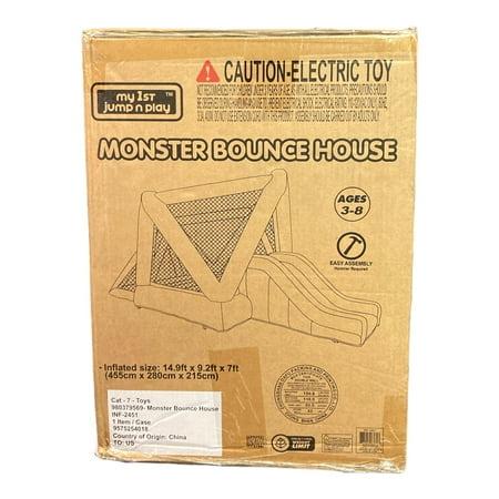 Monster Bounce House with Slide and Ball Pit Blower Inflatable Bouncer with Bag - Bellso