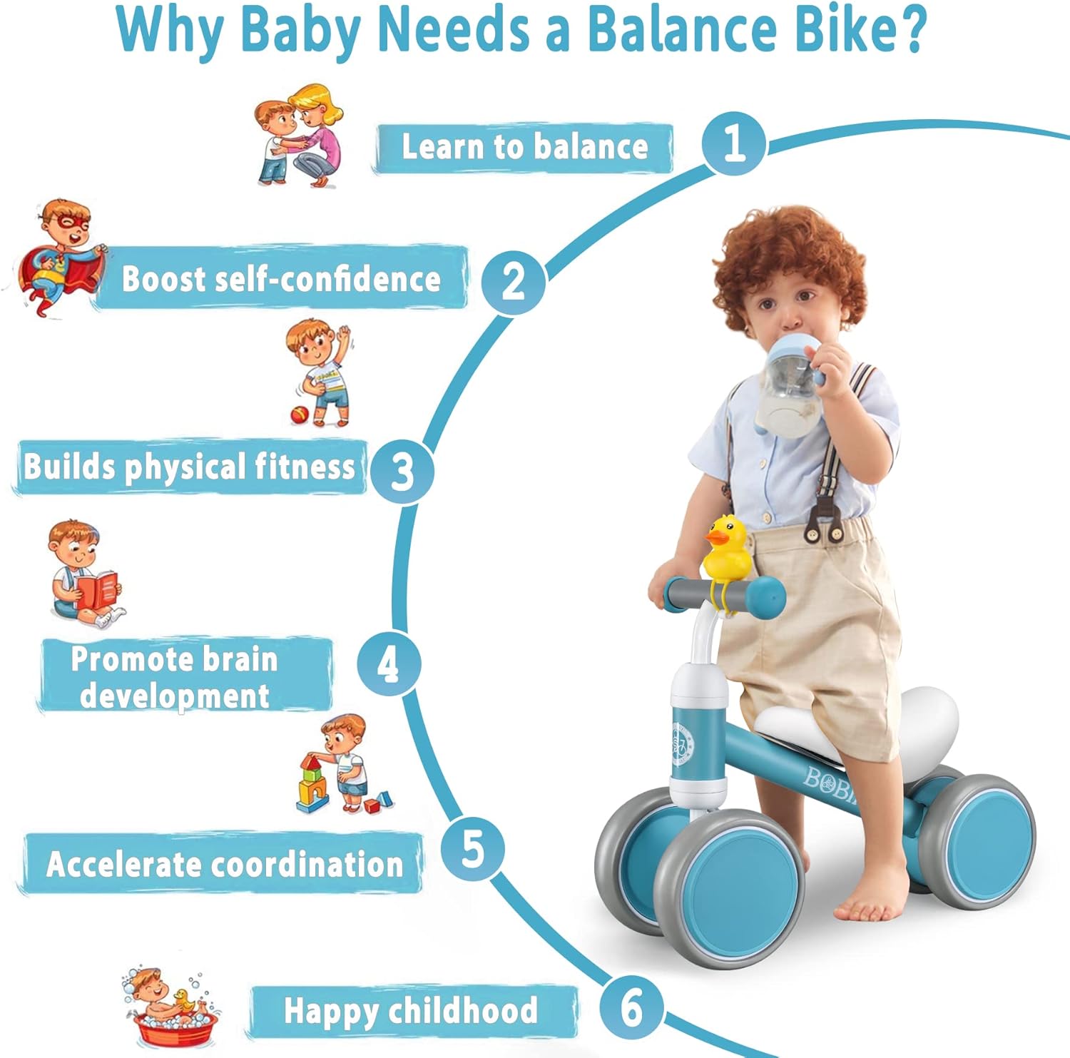 Baby Balance Bike Toys for 12-36 Months Kids Toy Boy and Girls - Bellso