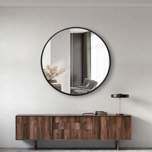 Jill Zarin 36" Elegant Round Metal Wall Mirror - Bellso