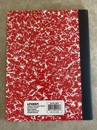 Unison, Composition Notebook, Red 80 Sheets - Bellso