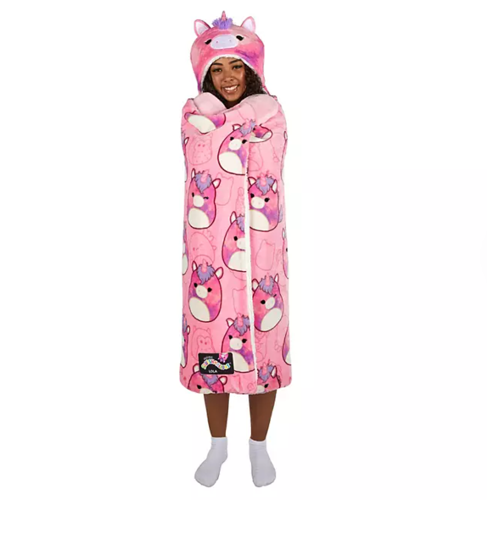 Squishmallow Lola the Unicorn Hooded Throw - Bellso