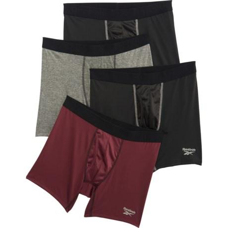 High-Performance Boxer Briefs - 4-Pack (For Men) - Black/Fig/Black/Medium Grey (L ) - Bellso