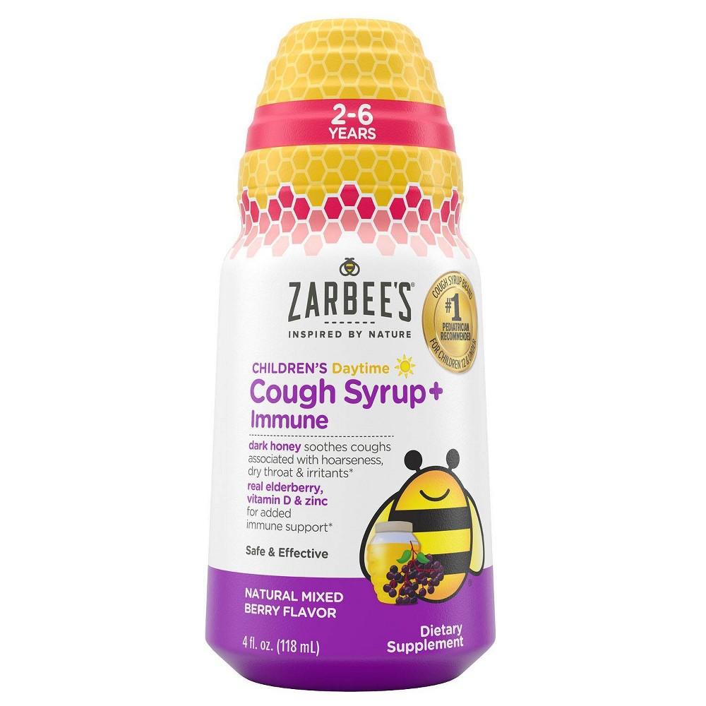 Zarbee’s Kids Cough + Immune Daytime for Ages 2-6 With Honey D & Zinc Berry - Bellso