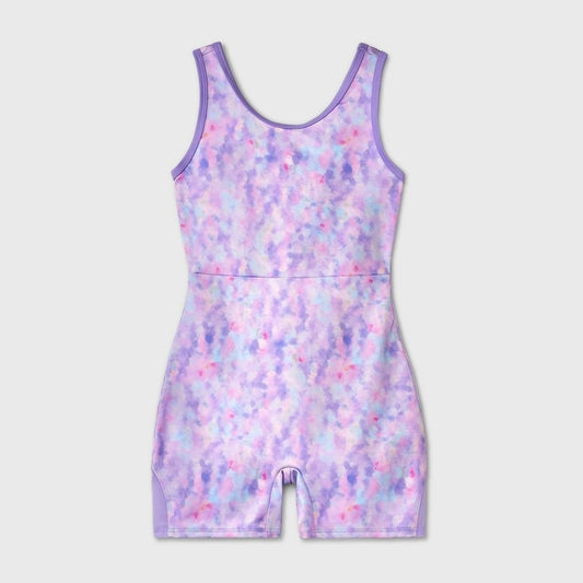 Girls' Pastel Tie-Dye Biketard - Bellso