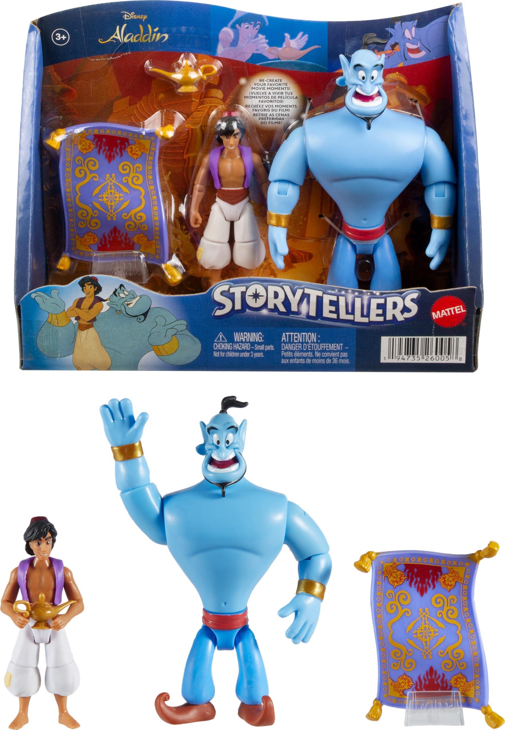 Disney Aladdin Storytellers Pack of 3 Figures Genie, Aladdin and Magic Carpet - Bellso