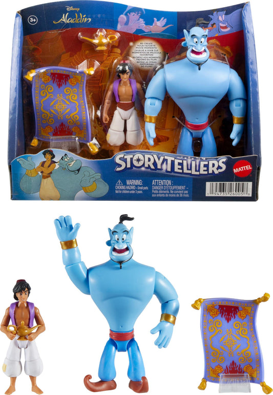 Disney Aladdin Storytellers Pack of 3 Figures Genie, Aladdin and Magic Carpet - Bellso