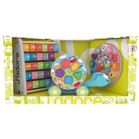 J Adore Wood 3 in 1 Baby Gift Set with Abacus Toy and Clock - Bellso