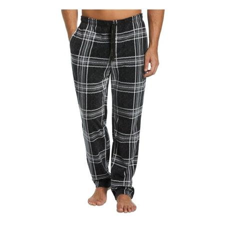 Perry Ellis Portfolio Mens Fleece Plaid Sleep Pant sz L black - Bellso