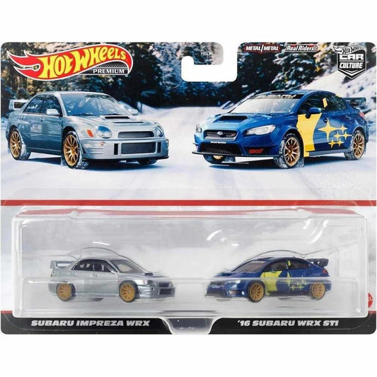 Hot Wheels HKF60 Premium 2-Pack Subaru Impreza WRX / ' 16 Subaru WRX STI [Mini Car] [3 Years Old and Up] - Bellso
