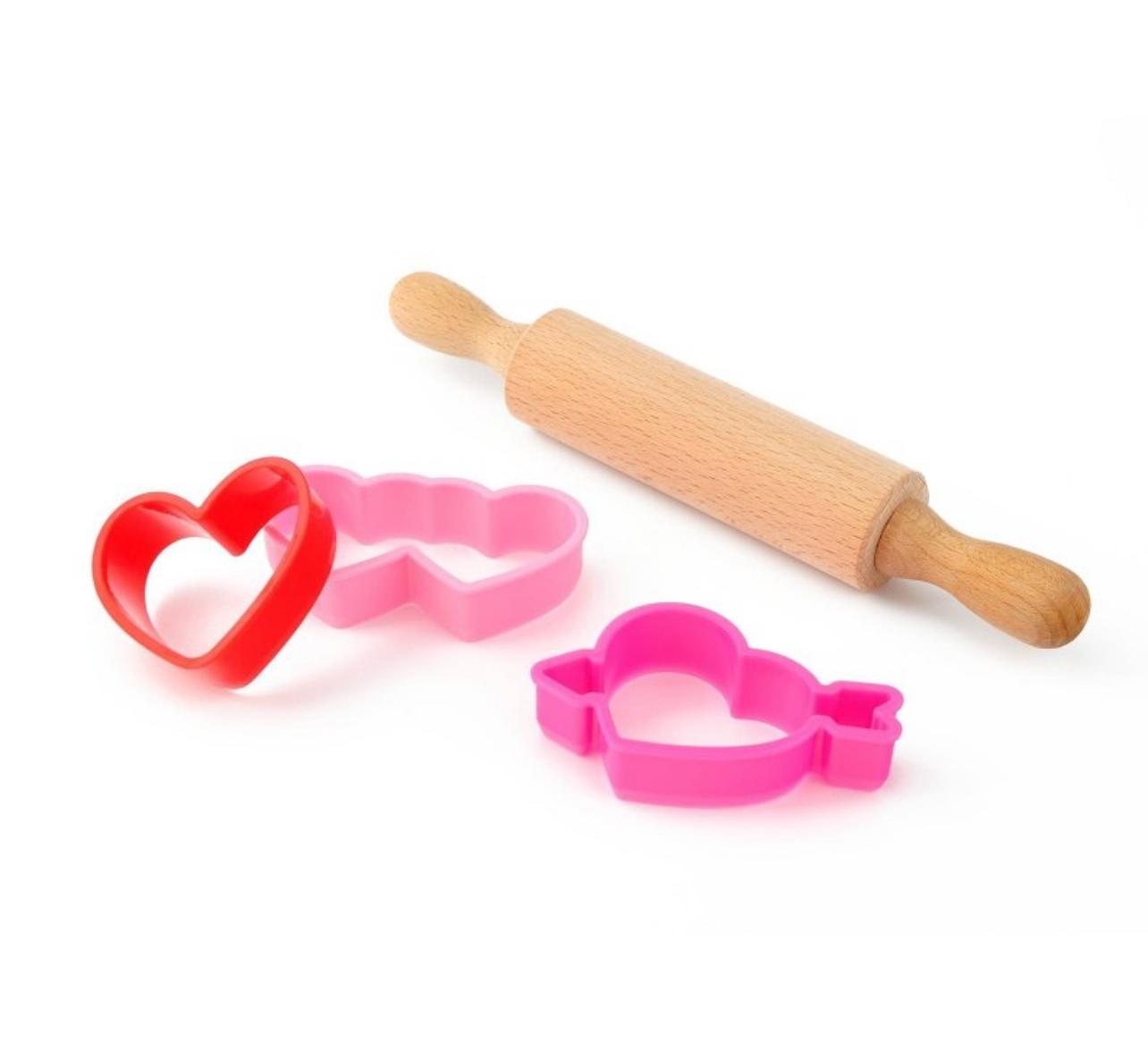 Kid's Baking Set Rolling Pin Cookie Cutters- 3.00 - Bellso