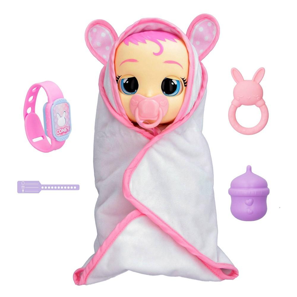 Cry Babies Newborn Coney Interactive Baby Doll with 20+ Baby Sounds and Interactive Bracelet - Bellso