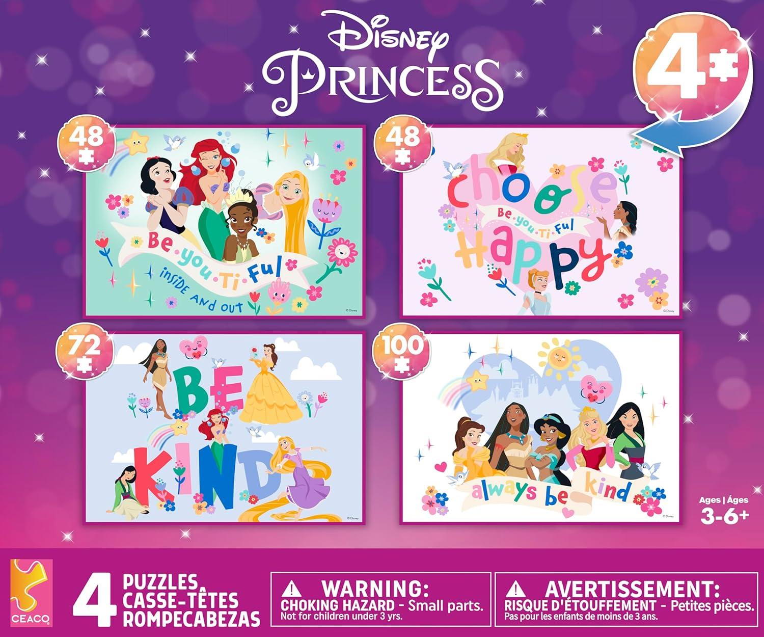 Buffalo Games - Disney - 4 in 1 Princess Licensed Multipack Challenging Puzzle Perfect for Game Nights - Finished Puzzle Size Varies - Bellso
