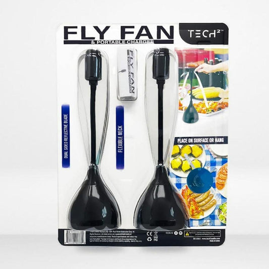 FLY FAN & PORTABLE CHARGER----TECH SQUARED------2 PACK---BLACK - Bellso