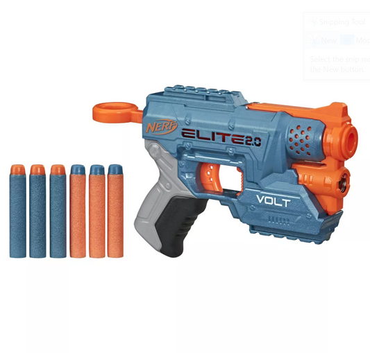 Hasbro Nerf Elite 2.0 Volt SD-1 Blaster - 6 Official Nerf Darts, Light Beam Targeting, 2-Dart Storage, 2 Tactical Rails to Cus Multi - Bellso