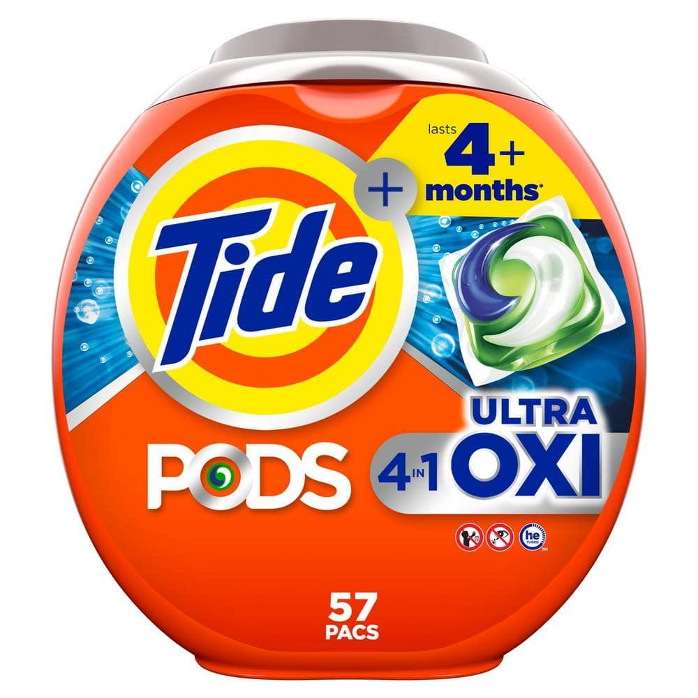 Tide PODS Liquid Laundry Detergent 57 Pacs Ultra OXI - Bellso