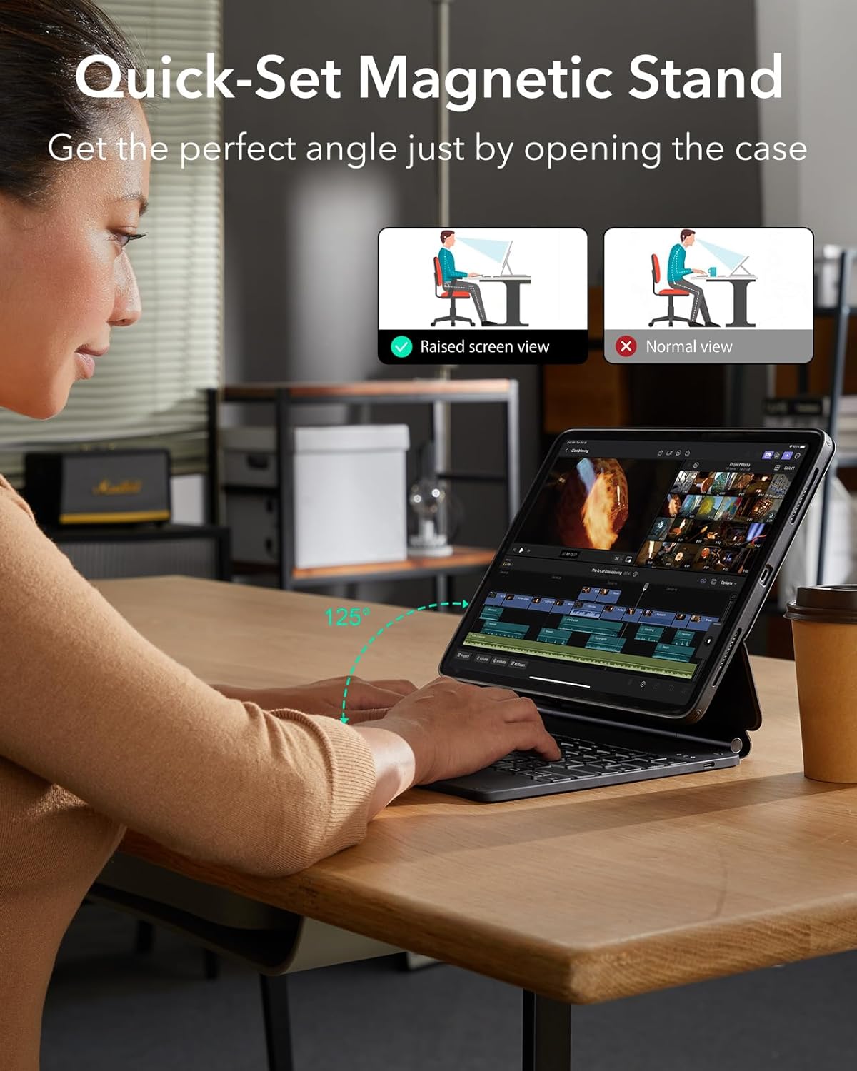 ESR iPad Pro 13 Inch Case with Keyboard (M4, 2024), iPad Pro 13 Keyboard Case - Bellso