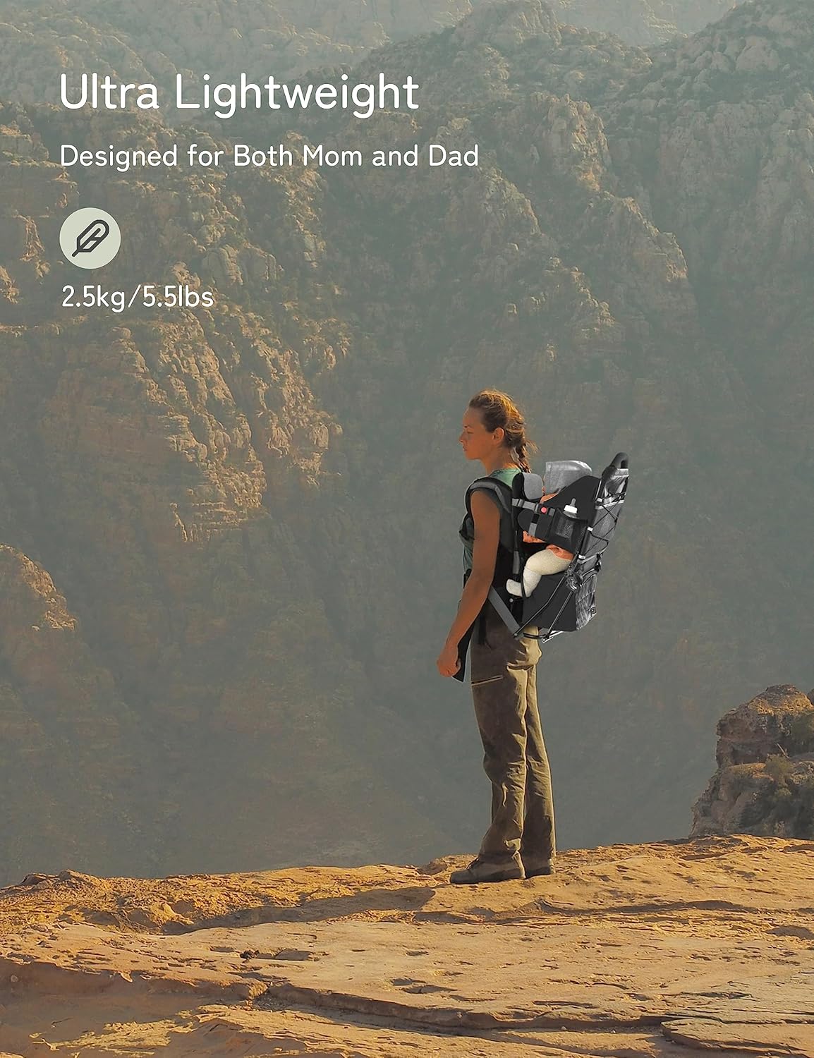 besrey Baby Backpack Carrier, Toddler Hiking Backpack with Safety 3-Height Seat, Adjustable Straps&Waist Belt - Bellso