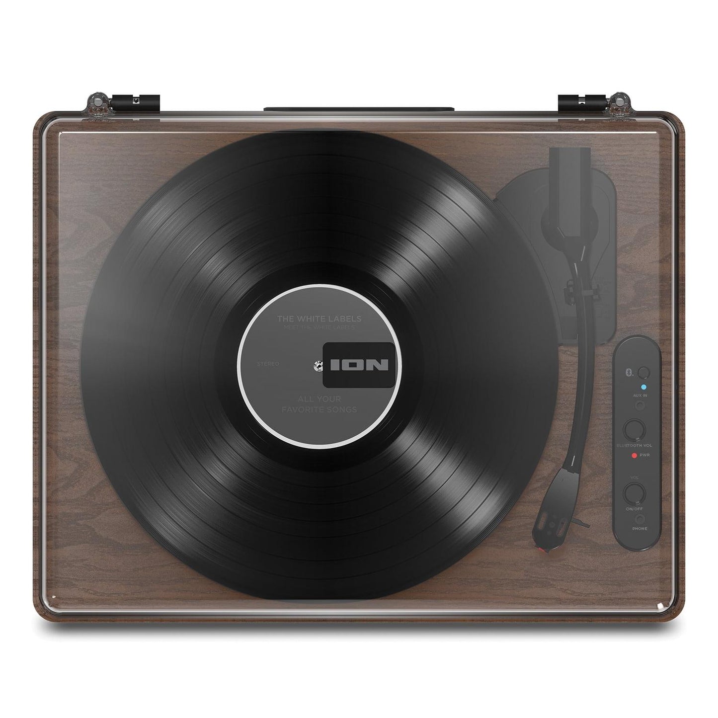 ION iT103ESP Luxe LP 3-Speed 4-Watt Turntable with Bluetooth  Built-in Stereo Speakers  Hinged Dust Cover  and Digital Conversion - Bellso