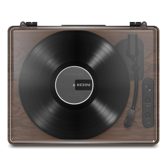 ION iT103ESP Luxe LP 3-Speed 4-Watt Turntable with Bluetooth  Built-in Stereo Speakers  Hinged Dust Cover  and Digital Conversion - Bellso