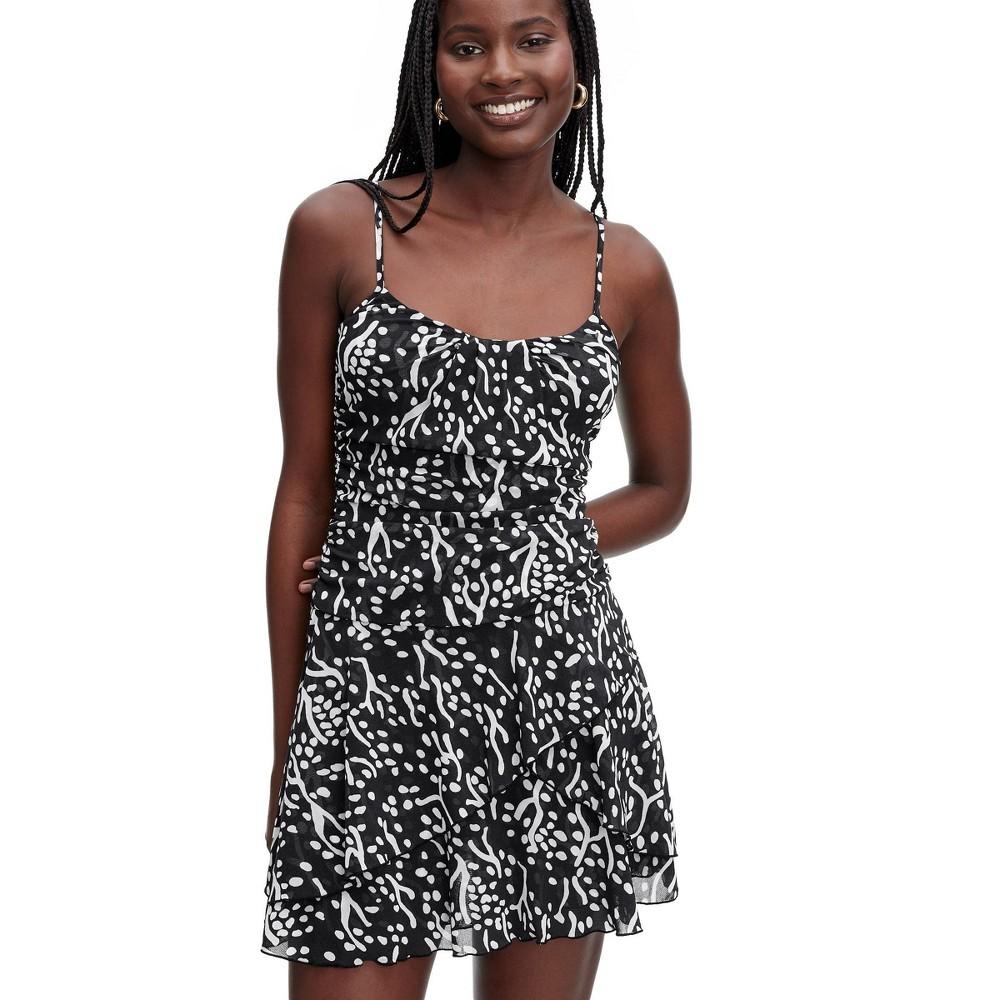 Women's Strappy Mesh Sea Spots Black Mini Dress - DVF for Target XL 35.00 - Bellso