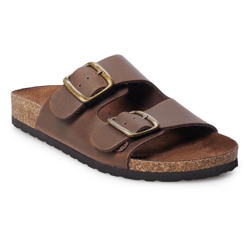 Sonoma Goods for Life® Artwork Women's Leather Sandals, Size: 7.5, Brown - Bellso
